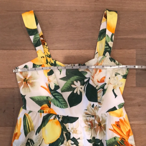 Cotton sundress lemon floral print - Picture 2 of 4